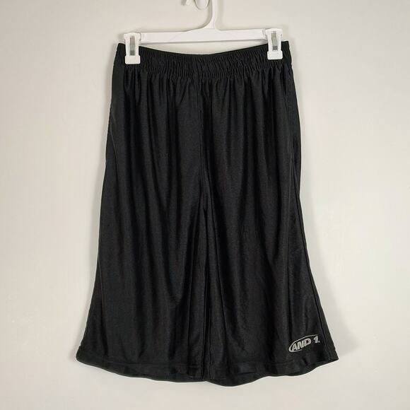 VTG Y2K And1 black baggy streetwear basketball shorts mens Small - Picture 1 of 7